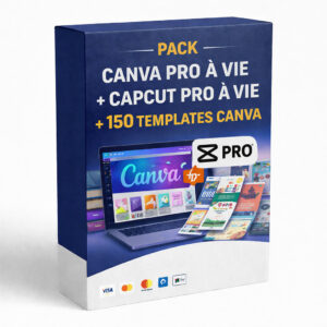 PACK CANVA PRO À VIE + CAPCUT PRO À VIE + 150 TEMPLATES CANVA