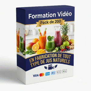 Pack de 200 Formation Vidéo en FABRICATION DE TOUT TYPE DE JUS NATURELS